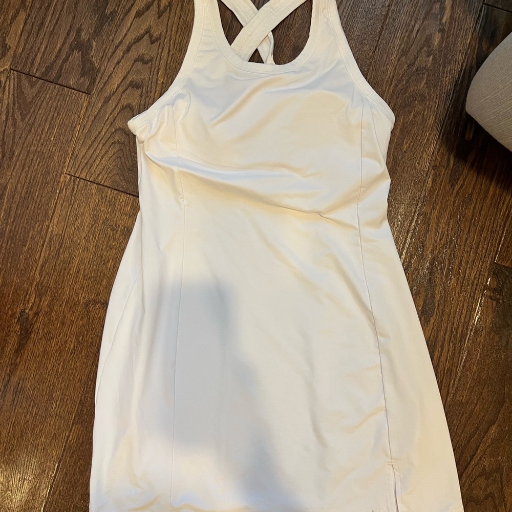 Prince White Tennis Dress with built in bra and detachable shorts